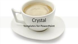  Presentation with coffee beans on a white - Slide deck featuring cup coffee isolated on white background and a  colored foreground