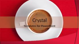  Presentation with red coffee bean - Cool new slides with cup coffee on a red backdrop and a coral colored foreground