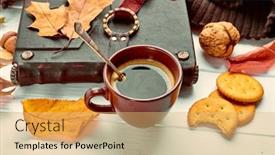  Presentation with coffee book - Presentation with cup-coffee-with-book background and a yellow colored foreground