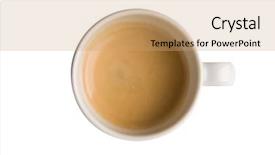  Presentation with clipping - Audience pleasing PPT theme consisting of cup filled with espresso top view isolated on white with clipping path backdrop and a coral colored foreground