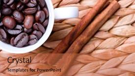  Presentation with coffee beans - Amazing presentation having cup full of coffee beans backdrop and a  colored foreground