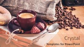  Presentation with hot chocolate - Amazing slide set having cup-hot-coffee-with-beans backdrop and a coral colored foreground