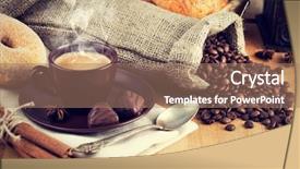  Presentation with hot and cold coffee cup - Slides having cup hot coffee with beans background and a coral colored foreground