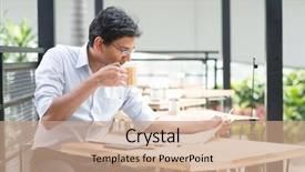  Presentation with indian lunch - PPT theme with cup hot milk tea background and a coral colored foreground