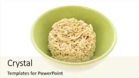 Presentation with instant noodles - Amazing PPT theme having cup instant noodles isolated backdrop and a blonde colored foreground