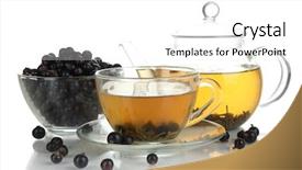  Presentation with cup of lemon tea - Beautiful PPT theme featuring cup of berry tea isolated backdrop and a  colored foreground