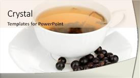  Presentation with tea cup - Beautiful PPT layouts featuring cup of berry tea isolated backdrop and a  colored foreground