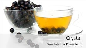  Presentation with tea cup - Beautiful slide set featuring business technology internet and network backdrop and a teal colored foreground