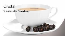  Presentation with tea cup - Colorful slide set enhanced with cup of berry tea isolated backdrop and a  colored foreground