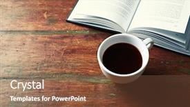  Presentation with coffee book - Colorful PPT layouts enhanced with cup of black coffee backdrop and a tawny brown colored foreground