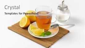  Presentation with black-tea - Audience pleasing PPT layouts consisting of cup-of-black-tea backdrop and a white colored foreground
