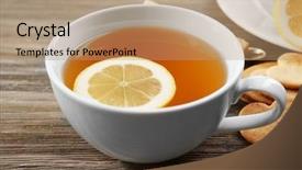  Presentation with brewed - PPT theme enhanced with cup of brewed tea background and a  colored foreground