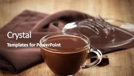  Presentation with cacao - Colorful PPT theme enhanced with cup of cacao with chocolate backdrop and a  colored foreground