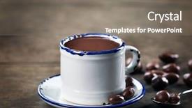  Presentation with cacao - PPT theme with cup of cacao with chocolate background and a  colored foreground