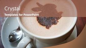  Presentation with powdered - Slide set having cup-of-cappuccino-coffee-decorated background and a coral colored foreground