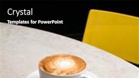  Presentation with cappuccino - PPT theme having cup-of-cappuccino-on-table background and a black colored foreground