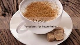  Presentation with sugar cubes - PPT layouts enhanced with cup-of-cappuccino-with-ground background and a  colored foreground