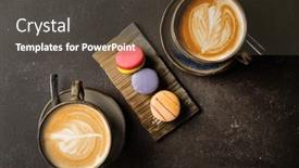  Presentation with cappuccino - PPT layouts consisting of cup-of-cappuccino-with-macaroons background and a  colored foreground