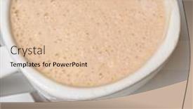  Presentation with cappuccino - Slide set featuring cup of cappuccino on a table background and a lemonade colored foreground