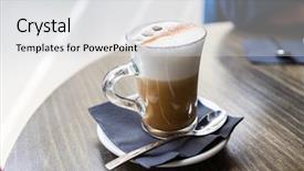  Presentation with foam - Amazing presentation theme having cup of capuchino coffee backdrop and a white colored foreground