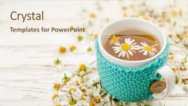  Presentation with tea cup - Audience pleasing presentation consisting of cup of chamomile tea backdrop and a cream colored foreground