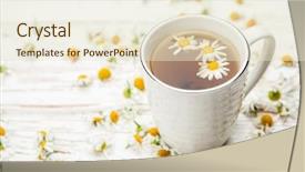  Presentation with chamomile - Cool new PPT theme with cup of chamomile tea backdrop and a lemonade colored foreground