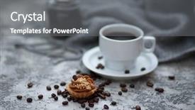  Presentation with cupcake - Slides featuring cup of cofee and sweet background and a gray colored foreground