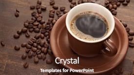 Presentation with coffe - Beautiful PPT theme featuring cup of coffe backdrop and a tawny brown colored foreground