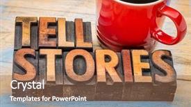  Presentation with storytelling - Colorful presentation enhanced with cup of coffee - story backdrop and a tawny brown colored foreground