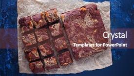  Presentation with halva - Audience pleasing theme consisting of cup of coffee - sweet food backdrop and a tawny brown colored foreground