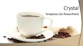  Presentation with beans - Colorful theme enhanced with cup of coffee and beans backdrop and a white colored foreground