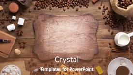  Presentation with coffee beans - Presentation design consisting of cup-of-coffee-and-beans background and a tawny brown colored foreground