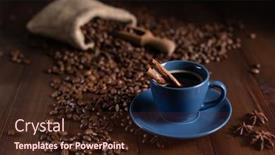  Presentation with coffee beans - PPT theme enhanced with cup-of-coffee-and-beans background and a  colored foreground