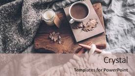  Presentation with candle - Beautiful slide deck featuring cup of coffee and candle backdrop and a coral colored foreground