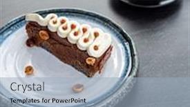  Presentation with cup cake - Colorful PPT layouts enhanced with cup-of-coffee-and-caramel backdrop and a light blue colored foreground