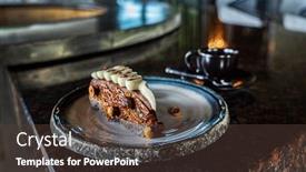  Presentation with cup cake - Theme enhanced with cup-of-coffee-and-caramel background and a tawny brown colored foreground