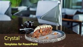  Presentation with cup cake - PPT theme enhanced with cup-of-coffee-and-caramel background and a tawny brown colored foreground