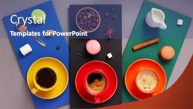  Presentation with chocolate milk - Amazing slide deck having cup-of-coffee-and-chocolate backdrop and a ocean colored foreground