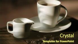  Presentation with coffee chocolate - Slides consisting of cup of coffee and chocolate beans background and a wine colored foreground