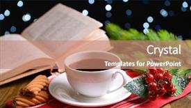  Presentation with coffee book - Beautiful presentation featuring wreath reading - composition of book with cup backdrop and a coral colored foreground