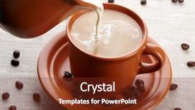  Presentation with coffee cup diary - Beautiful PPT theme featuring cup of coffee and cream backdrop and a tawny brown colored foreground