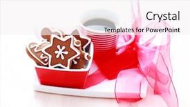  Presentation with cup coffee - Slide deck consisting of cup of coffee and delicious background and a  colored foreground