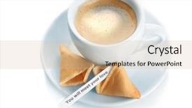  Presentation with coffee cup - PPT theme featuring cup of coffee and fortune background and a  colored foreground