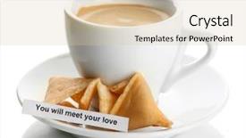  Presentation with cup coffee - Slide deck featuring cup of coffee and fortune background and a  colored foreground