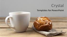  Presentation with muffins - PPT layouts featuring cup-of-coffee-and-fresh background and a light gray colored foreground
