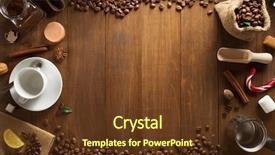  Presentation with coffee cup - Amazing slide deck having cup of coffee and ingredients on wooden background backdrop and a tawny brown colored foreground