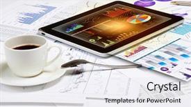  Presentation with cup coffee - Presentation featuring cup of coffee and ipad background and a white colored foreground