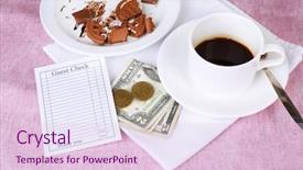  Presentation with coffee cup - Amazing slides having cup of coffee and money backdrop and a  colored foreground