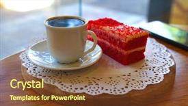  Presentation with cup cake - PPT layouts consisting of cup of coffee and red background and a  colored foreground