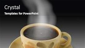  Presentation with steam - Beautiful slide deck featuring cup-of-coffee-and-steam backdrop and a  colored foreground